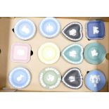 A collection of multi coloured Wedgwood: to include pin dishes,