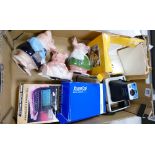 A mixed collection of items to include: Natwest Pigs, Kodak EK2 Instant Camera,