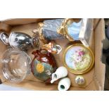 A collection of vintage items: including Royal Doulton Kingsware Dewars flask (chip re-stuck),