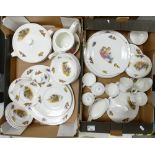 A large collection of Mayfair Traveller & Flemenco decorated Tea & Dinner ware(2 trays)
