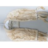 Blonde Mink Tasseled Stole: