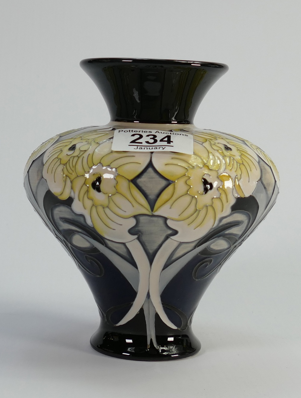 Moorcroft Winds of March vase: Trial piece dated 27/02/2019.