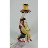 Lorna Bailey limited edition The Deco Lady candlestick: with certificate, height 28.5cm.