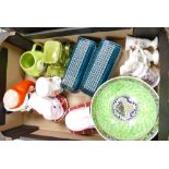 A mixed collection of items to include: Maling lustre bowl, Carlton ware novelty items,