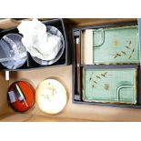 A collection of modern Japanese boxed items to include: rice bowls, ink blocks,