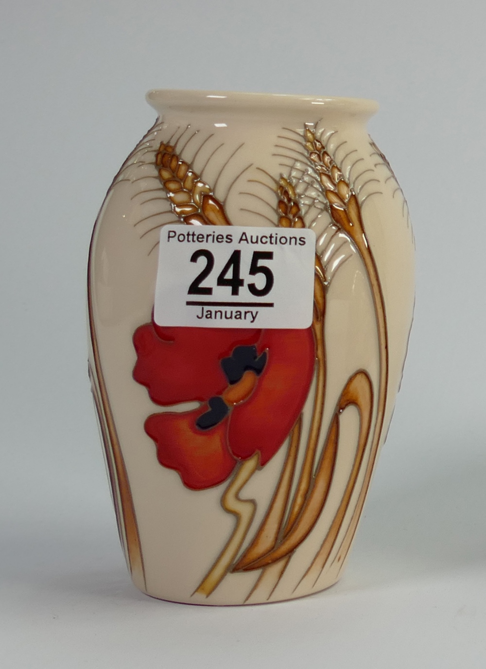 Moorcroft Harvest poppy vase: Designed by Emma Bossons, height 10.