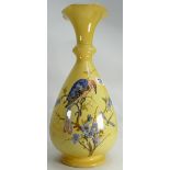 Large Continental Vase with Bird & Foliage Decoration: incised marks to base,