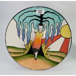 Lorna Bailey limited edition Art Deco Lady Charger: with certificate, diameter 34.5cm.