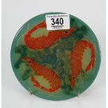 Dennis China Works dish decorated with Lobsters: diameter 15.5cm.