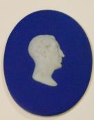 Wedgwood dark blue dipped Jasper portrait medallion of Arthur Wellesley: First Duke Of Wellington