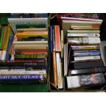 A large collection of books: varied themes and topics, wildlife, chess etc (2 trays).