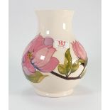 Moorcroft Large Pink Magolia Vase: height 25cm