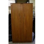 Mid Century Teak double wardrobe: Height 178cm x 94cm wide x 33cm deep