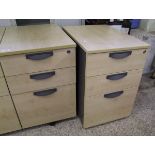 Three drawer maple effect filing cabinet: 42cm wide x 60cm deep x 65cm high together with one A/F (