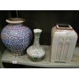 Three large decorative Oriental inspired vases: height of tallest 49cm