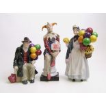Three Leonardo figures: The Jester, Balloon Man and Biddy Penny Farthing (3).