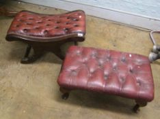 A Chesterfield slipper stool: together with a Chesterfield foot stool (2)