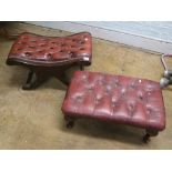 A Chesterfield slipper stool: together with a Chesterfield foot stool (2)