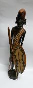 Carved Wood masai warrior figure: height 60cm