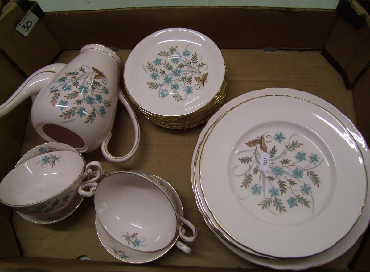 tuscan blue star dinner ware: to include 6 dinner plates, 10 salad plates, 11 saucers, 4 soup