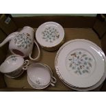 tuscan blue star dinner ware: to include 6 dinner plates, 10 salad plates, 11 saucers, 4 soup