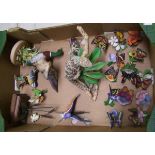 A mixed collection of items to include country artist lizard figure: oriental butterfly figures etc