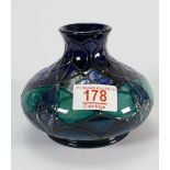 moorcroft squate vase in the Lattice pattern: Hayley smith 1992.height 11cm