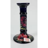 Moorcorft Anemone Patterned candlestick: height 21cm