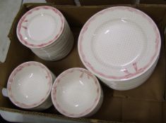 Churchill Vanity Fayre dinnerware items: 24 each of dinner plates, side plates and bowls.