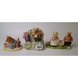 Royal Doulton Brambley Hedge Figures to include: Off To Pick Mushrooms DBH56, On The Ledge DBH57 and