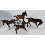 Beswick large foals: to include shire foal, large stretched 836, head down 947 together with a small