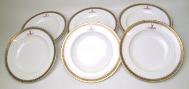 Y.Goode & Co, Minton crested soup bowls: (6) diameter 23cm