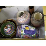 A mixed collection of items to include : large decorative vases, bowls and studio pottery shallow