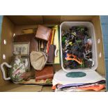 A mixed collection of items to include: Brittains toys, soldiers, oriental teapot (spout damaged),