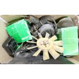 A collection of Aston Martin parts: including heater parts, alternator , filters etc