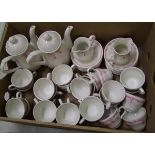 Churchill Vanity Fayre tea ware items: 24 cups, 24 saucers and 2 coffee pots.