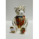 Royal Crown Derby Seated Teddy Bear: boxed