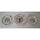 Royal Doulton Brambley Hedge Items to include: Wedding Plate, Summer Plate & Harvest Mice Clock(3)