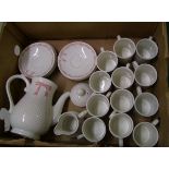 Churchill Vanity Fayre coffee ware items: 12 coffee cans, 12 saucers, milk jug and a coffee pot.