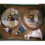 A mixed collection of ceramics: Royal Doulton Cherie figure, Francesca figure, Radnor choir boy