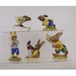 Royal Doulton Bunnykins to include Home Run DB43: Jogging DB22, Olympic DB28, Downhill DB31 and