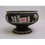 Wedgwood black jasper ware footed bowl: classical scene