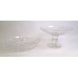 Royal Doulton large crystal tazza: together with a shallow bowl (2)