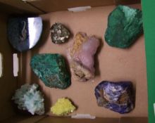 A collection of minerals : some with carved decoration