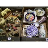 A mixed collection of items to include: damaged resin and ceramic figures, similar Chinese themed