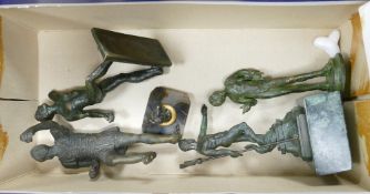 A collection of Classical Bronze figures: height of tallest 15cm