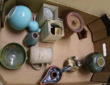 A collection of studio pottery: to include, eggs, pots, vases etc