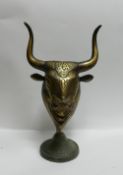 Indian Brass Bust of Bull: height 22cm