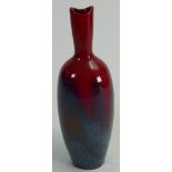 Royal Doulton Veined Flambe Vase: height 21cm