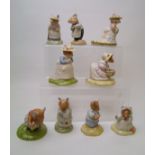 Royal Doulton Brambley Hedge Figures to include: Basil DBH38, Dusty & Baby DBH26, Shrimp DBH43,